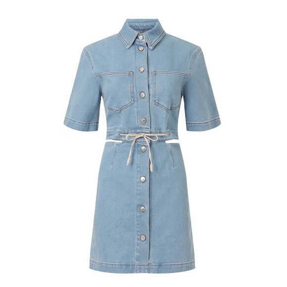 Nanushka Taylor Denim Dress Sz 2 - Picture 1 of 7